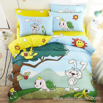 Cartoon Printed 100% Cotton 3 sets Bedding Set